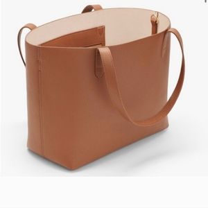 Cuyana Small Structured Tote in Caramel Pebbled Italian Leather